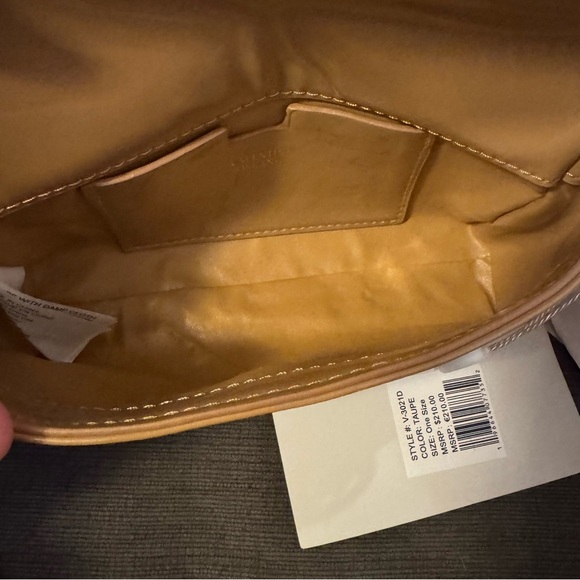 Valentino Orlandi Vegan Patent Leather Taupe crossbody/shoulder bag/clutch - Picture 6 of 12